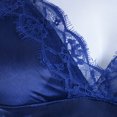 thumbnail image 4 of VISgogo Camisón sexy para mujer, sin mangas, cuello en V profundo, encaje, patchwork, bata de seda, vestido, ropa de dormir suave VISgogo  moda, 4 of 7