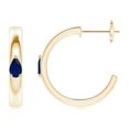 thumbnail image 2 of ANGARA Natural Pear Blue Sapphire Solitaire Hoop Earrings in 14K Yellow Gold for Women (Size-5x3mm) | September Birthstone, Anniversary, Jewelry Gift for Women | Natural Blue Sapphire Earrings, 2 of 8