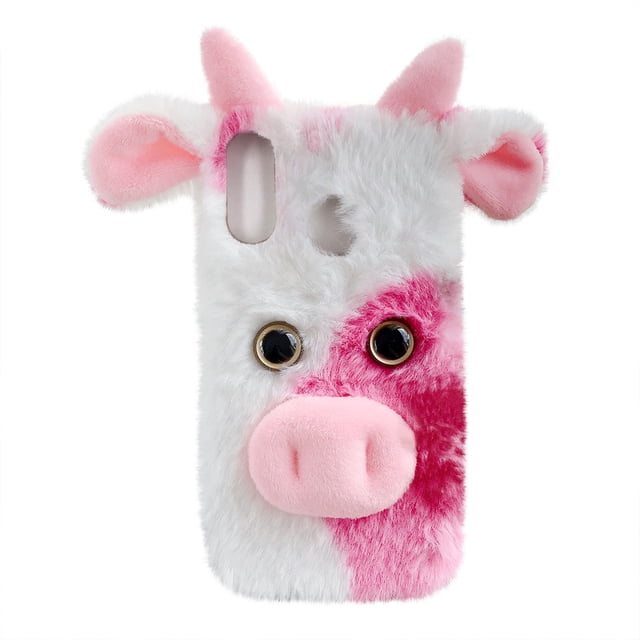 MasteelfCA Plush Cow Cellphone Protector TPU Protection Case Compatible with Moto E (2020)