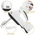 thumbnail image 6 of BYXAS Portable 7 Speed Mixing Electric Hand Mixer with Stainless Steel Whisk Beater Attachments & Snap Storage Case, Compact Lightweight 150 Watt Powerful Blender for Baking & Cooking, White, 6 of 8