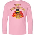 thumbnail image 3 of Inktastic Happy Thanksgiving Cute Turkey in Pilgrim Hat Long Sleeve Youth T-Shirt, 3 of 5