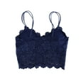 thumbnail image 6 of PULLIMORE Womens Sexy Deep V Backless Lace Bralette Crochet Tank Top Camisole Padded Bra Crop Lingerie Bra Size M-L "Blue", 6 of 8