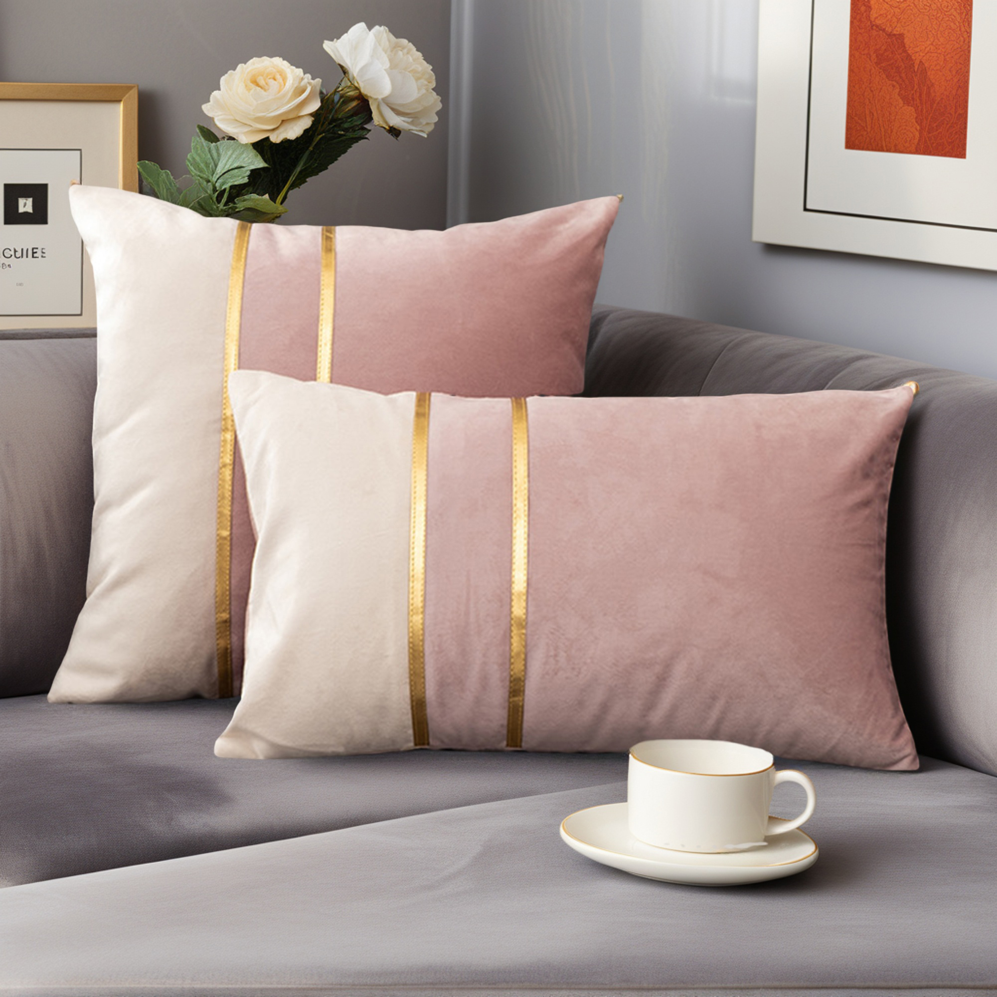 Unique Bargains Velvet Soft Square Pillow Covers Pack of 2 Pink 20" x 12"