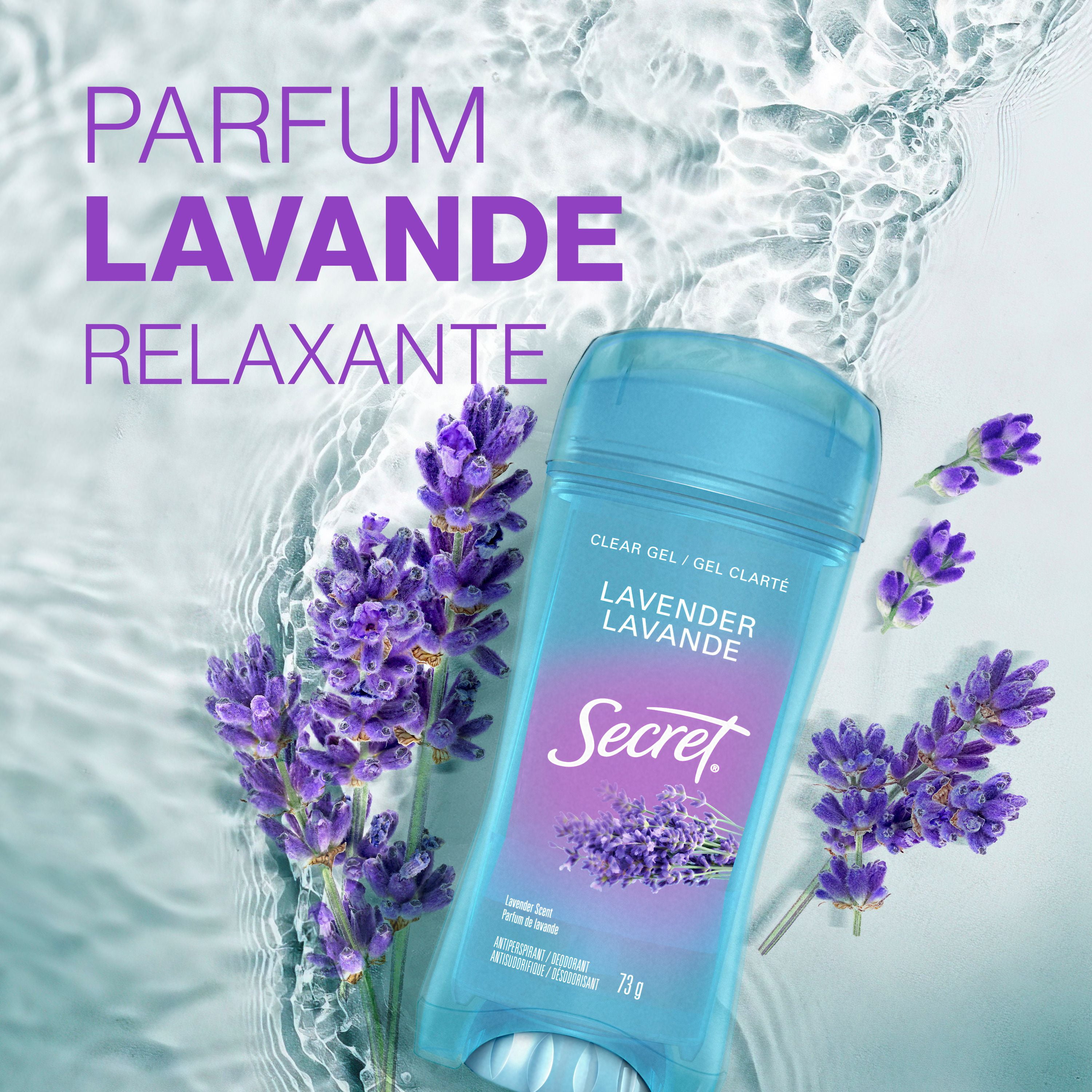 Antisudorifique et désodorisant gel clarté Secret, parfum Lavande, 73 grammes 73G