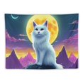 thumbnail image 5 of Orinice Cute Cat Moon Mountains Tapestry Wall Hanging Unique Style Graphic Tapestries Home Wall Decor Art for Living Room Bedroom Apartment Farmhouse Dorm 40x60inch, 5 of 6