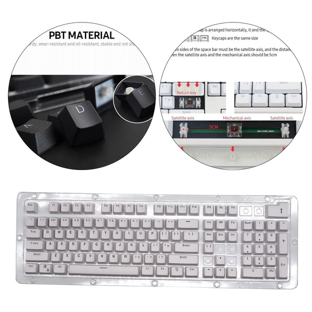 Teclas decorativas PBT 104 teclas para 61 68 72 98 cómodo mecáco uversal con extractor de teclas duradero de primera blanco Macarena Teclas de teclado