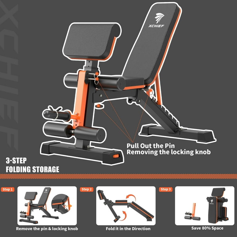 XCHIEF Adjustable Weight Bench 1000 lbs Heavy Duty Foldable