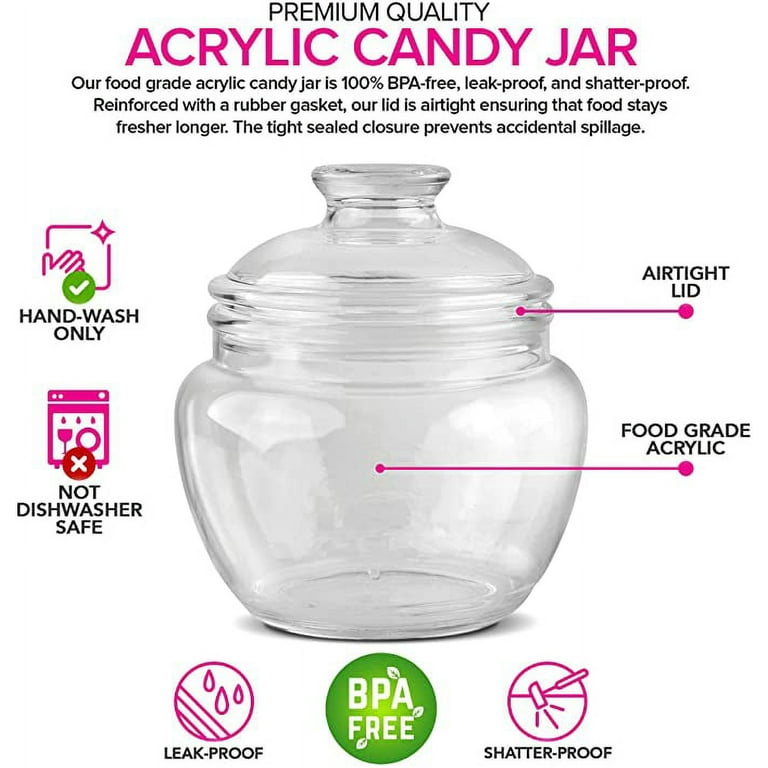  MOLIGOU Acrylic Apothecary Jars with Airtight Lid, Candy Jars  for Candy Buffet, Decorative Bathroom Canisters, Set of 3 : Home & Kitchen