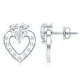 thumbnail image 3 of Rosec Jewels Lab Diamond Heart Stud Earrings - 6 mm - 1 Carat Diamond Earrings for Valentines - EF-VS Grade, 18K White Gold, 3 of 6