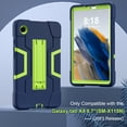 thumbnail image 4 of SaniMore Hybird Case for Samsung Galaxy Tab A9 Case 8.7" 2023 SM-T550 SM-P550, Rugged Heavy Duty Protective Shell Hidden Kickstand Dual Angle Stand Shockproof Anti-drop Cover, Navy+Green, 4 of 6