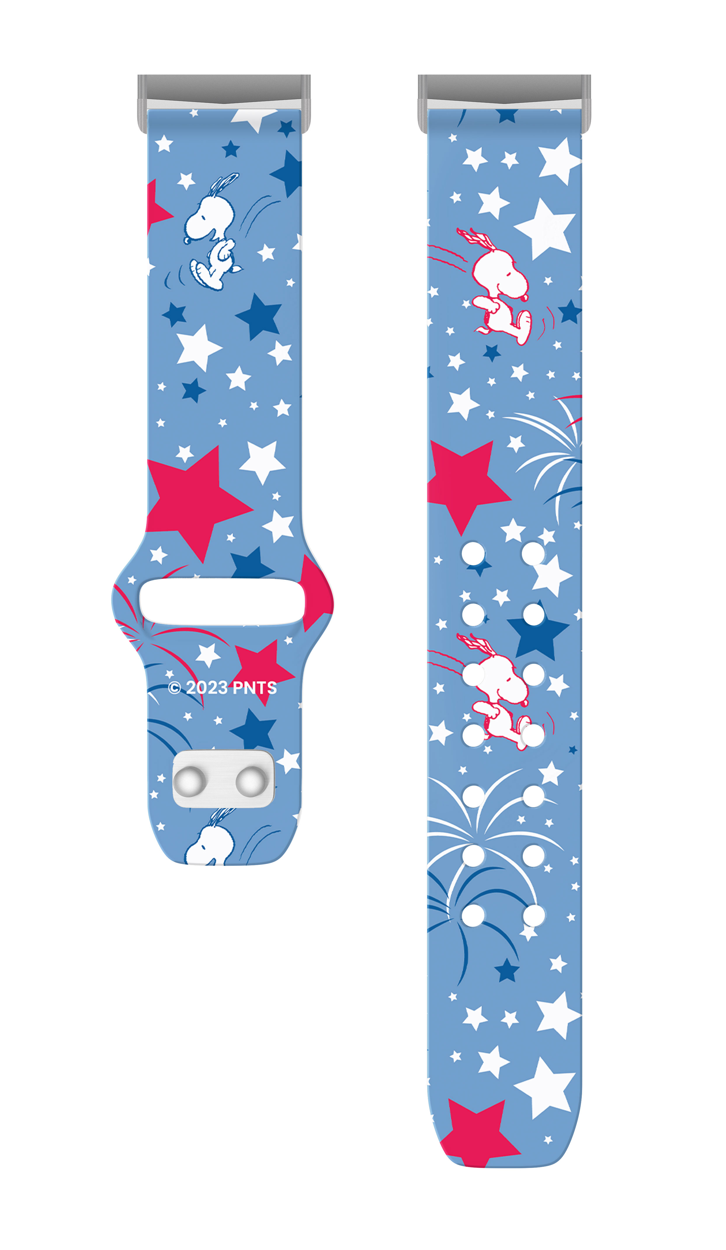 Peanuts Patriotic HD Unisex Watch Band Compatible with FitBit Versa 3 & Sense (20mm Short Red White & Blue) by Affinity Bands