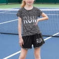 thumbnail image 6 of Kids Sport Outfit Sets Unisex Boys and Girl 2 Piece Shirts Suits Short Sleeve T Shirts and Elastic Shorts Children's Sportwears Set Home Casual Outfit Lightweight, Breathable Quick-Drying, 6 of 7