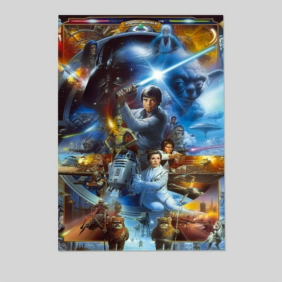 Star Wars: Original Trilogy - Collage Wall Poster Retro Style - Size 24''x36'' - Postora