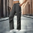 thumbnail image 2 of RQYYD Sweatpants Womens Cargo Pants Fleece Lined Wide Leg Joggers Baggy Drawstring Sweat Pants with Pockets, 2 of 7