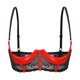 thumbnail image 3 of Sujetador de charol con escote abierto y aros para mujer, tirantes ajustables para los hombros, lencería de encaje floral transparente, 3 of 5