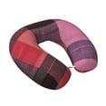 thumbnail image 2 of Travel Pillow Memory Foam, Head Neck Support Airplane Pillow For Traveling, Car, Home, Travel Neck Flight Pillow 12 Inches Palevioletred Buffalo Plaid Check Tartan Scotland_4, 2 of 8