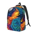 thumbnail image 1 of Balery Vibrant Rainbow Parrot Fantasy Mochila Clásica Impresa Básica para Viaje, Mochila Escolar Resistente al Agua, Mochila de Lona con Correas Ajustables-Small, 1 of 5