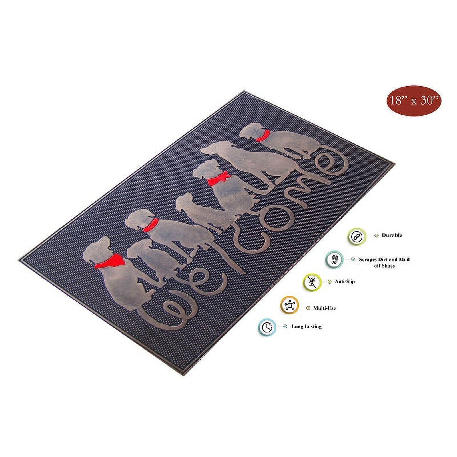 A1HC Dog Tail Welcome Rubber Pin Welcome Door Mats for Outdoor Entrance,Fun Designed Floor Mat, Welcome Mats for Front Door Indoor Non-Slip Backing Rubber Mat for Outside 18" X 30"