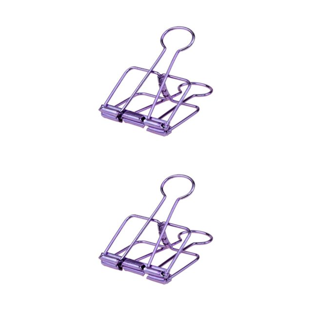 stanreset 1/2/3 20 Pieces Metal Paper Clip Anti-rust Unfading Solid Color Replacement Home Office File Examination Papers Clips Purple 32mm 2PCS