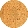 thumbnail image 1 of Ahgly Company Indoor Round Abstract Orange Modern Area Rugs, 5' Round, 1 of 4