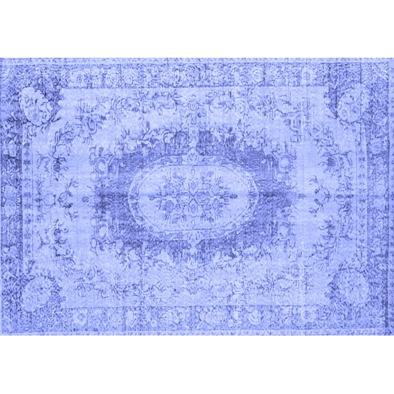 Ahgly Company Machine Washable Indoor Rectangle Persian Blue Traditional Area Rugs, 2' x 5'
