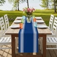 thumbnail image 3 of Blue Striped Table Runner 120 Inches Long, Farmhouse Blue White Stripes Cotton Linen Table Runners Dresser Scarves, Decorative Fabric Tabletop Scarf Furniture Cover for Home Dinner Party 13"x120", 3 of 8