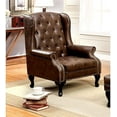 thumbnail image 2 of Bowery Hill Faux Leather Tufted Accent Chair in Brown, 2 of 4
