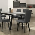 thumbnail image 5 of Amisco Elmira Dining Chair - Grey Woven Fabric / Black Metal, 5 of 9