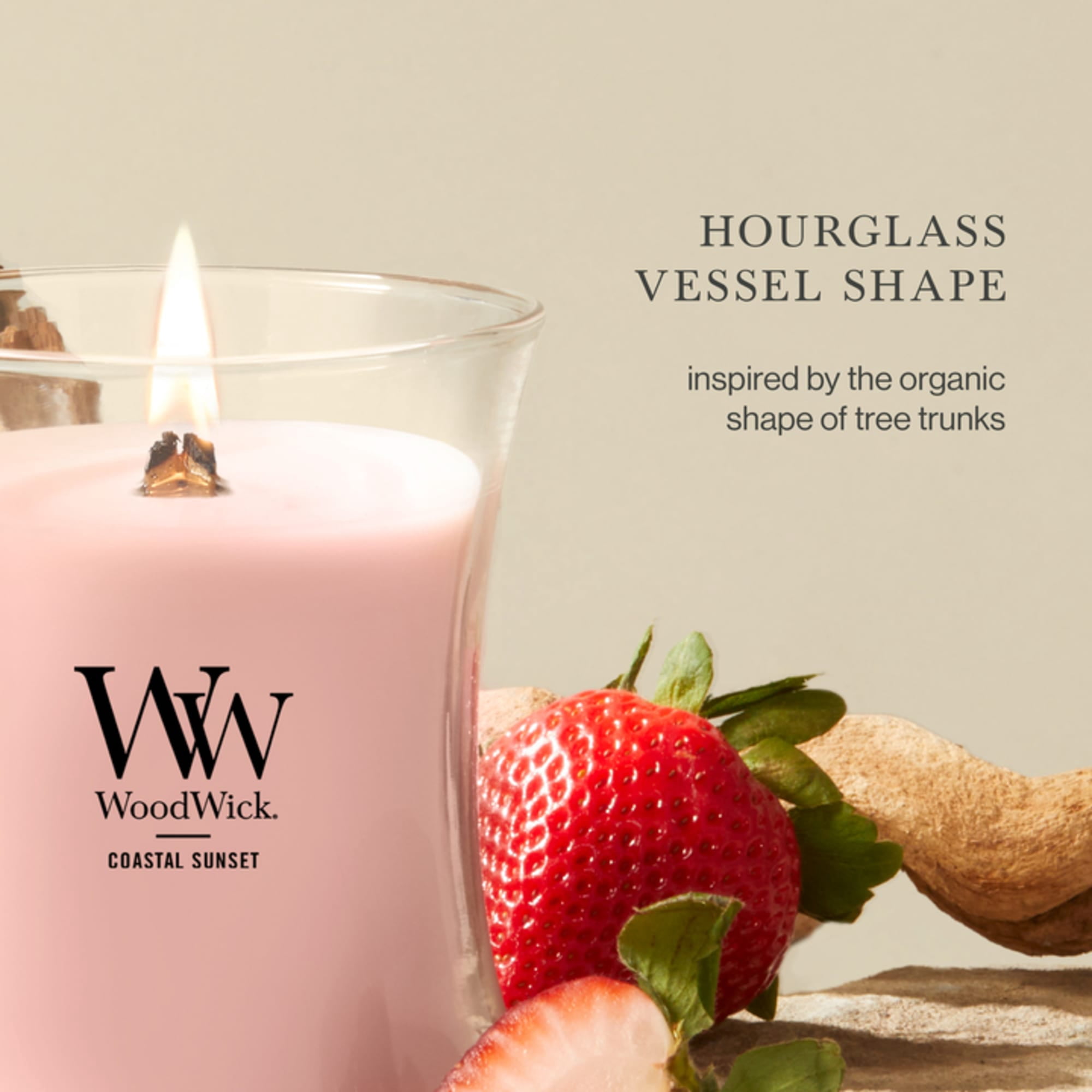 (2 pack) WoodWick Medium Hourglass Scented Candle, Coastal Sunset, 9.7 oz