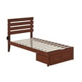 thumbnail image 3 of AFI Oxford 14" Twin Wood Platform Bed Frame with Foot Drawer Storage, Walnut, 3 of 6