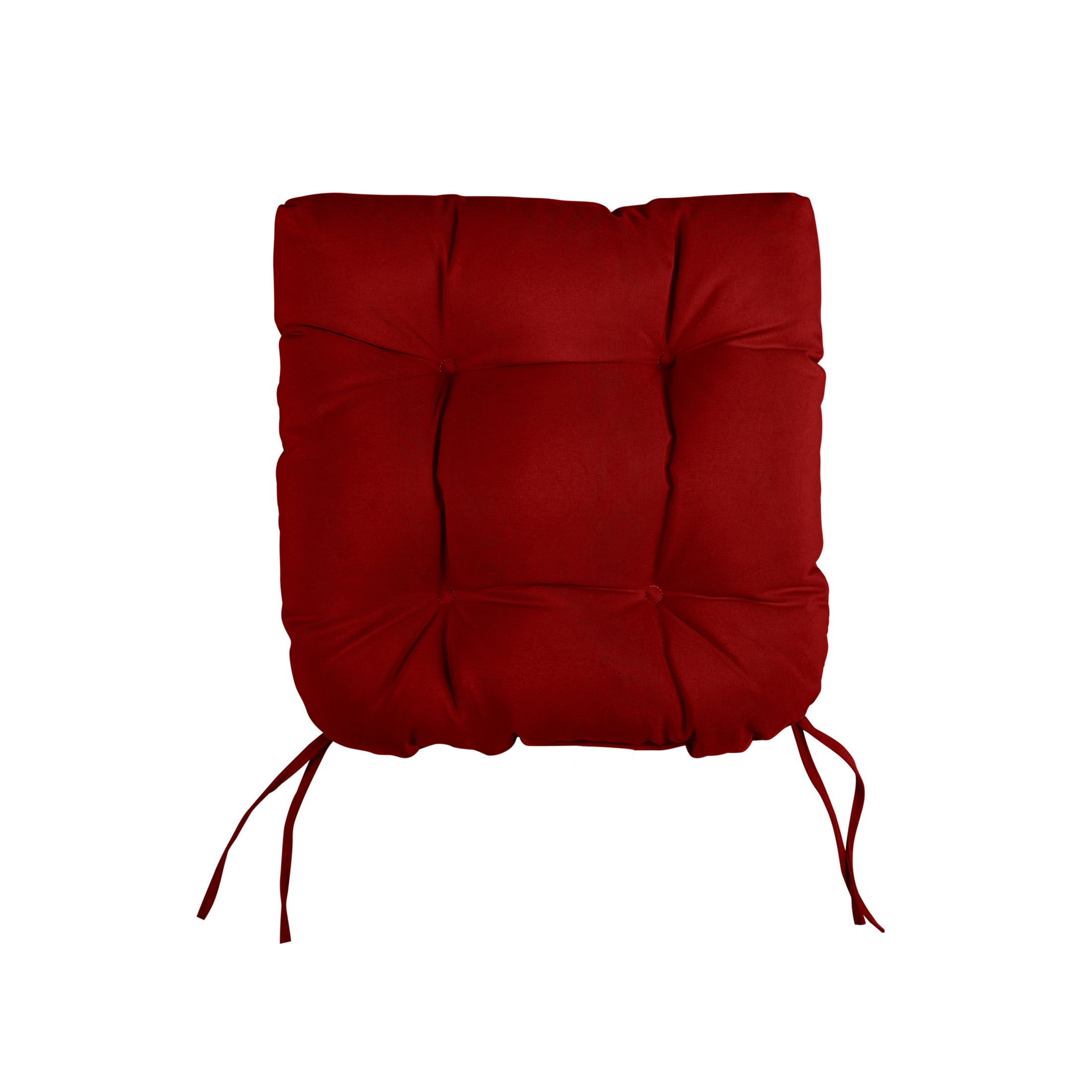 Sorra Home Crimson Tufted Chair Cushion Round U-Shaped Back 16 x 16 x 3