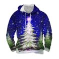 thumbnail image 1 of Sudadera con capucha para hombre, informal, con cordón, estampado navideño, deportiva, blusa de poliéster, 1 of 4
