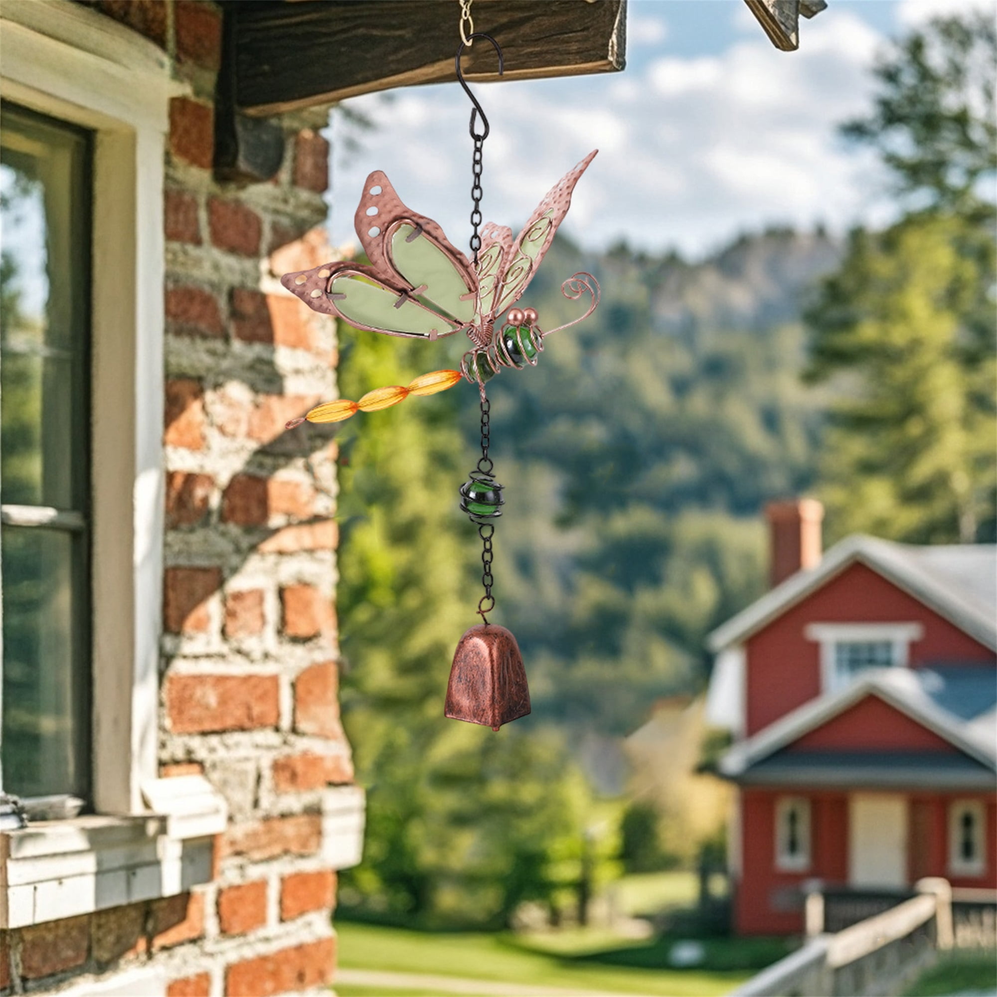 nvzhuang Solar Dragonfly Wind Chimes for Outside Creative Wind Spinners Hanging Decor for Home Garden Patio