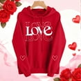 thumbnail image 3 of Valentines Day Hoodies for Women Casual Loose Pullover Sweatshirts Long Sleeve Red Sweater Tops with Pockets, XL, 3 of 7