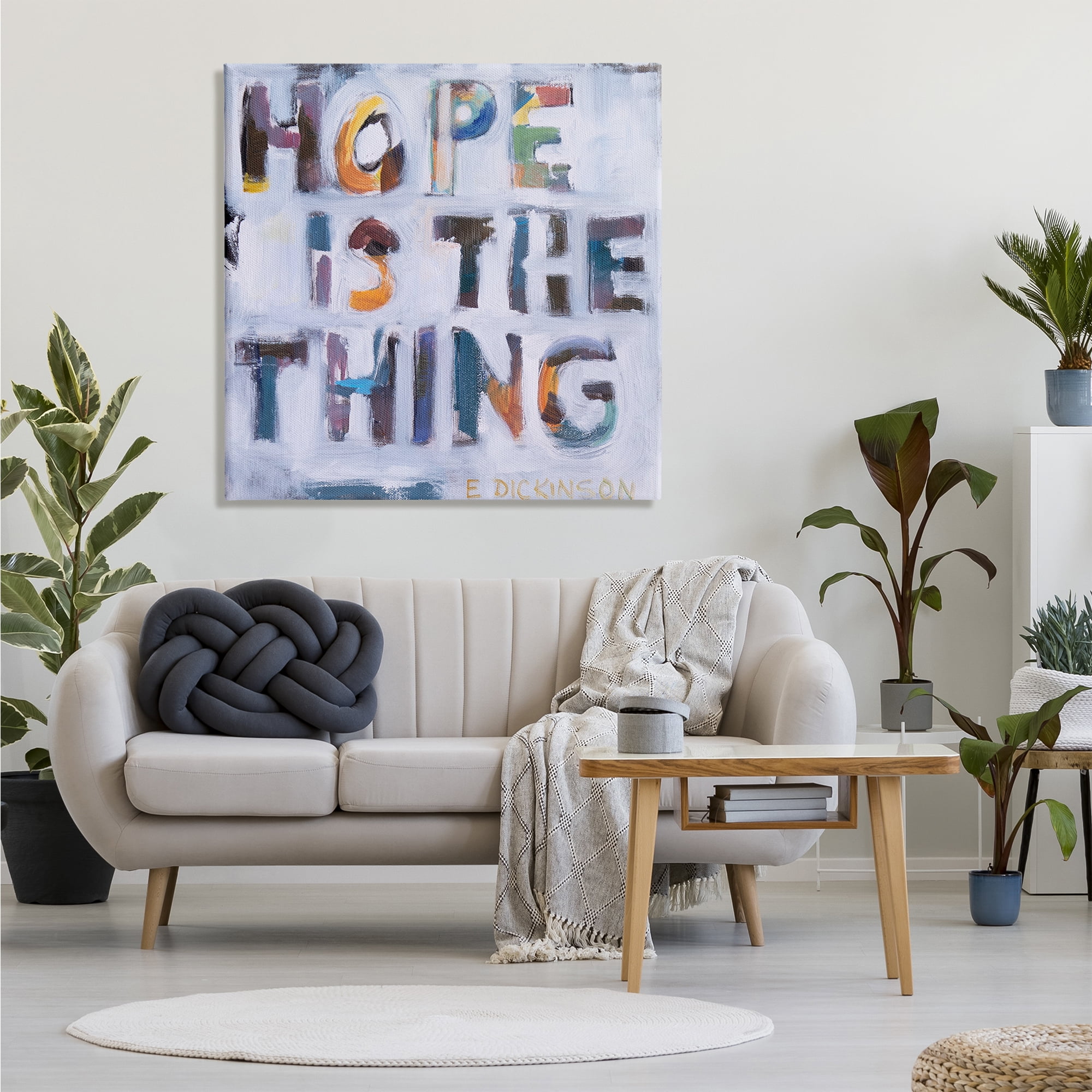 Stupell Industries Hope Is the Thing Motivational Dickinson Phrase Abstract, 36 x 36, Design by Susanne Marie