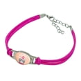 thumbnail image 1 of Meowy Merry Christmas Cat in Sweater and Hat Novelty Suede Leather Metal Bracelet, 1 of 4
