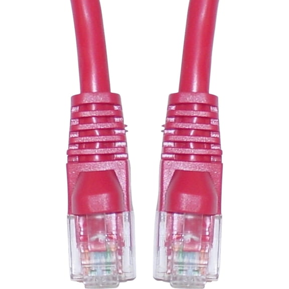 Cat5e Ethernet Cable, 24AWG, RJ45 Gold Plate Connector, ETL, 4 Pair Stranded Copper, Snagless Mold Boot Unshielded Twisted Pair (UTP) Internet Network Patch Cable, 1 Foot, Red, CableWholesale