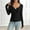 Black, variant on Women Tight Undershirts Long Sleeve V Neck Layered Shirts Slim Lightweight Tops Fall Thermal Clothes