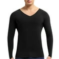 thumbnail image 2 of JTieacloth Sleep Shirt for Men Mens Winter Thermal Underwear Seamless Single Piece With Fleece Thickened AutumnClothing In The Autumn To Wear The Foundation Of The Bottom Cold Cotton Sweater Black, 2 of 3