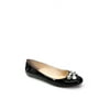 Pre-owned|Kate Spade New York Womens Patent Leather Rhine-Stone Ballerina Flats Black 8M