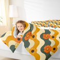thumbnail image 4 of Manfei Colorful Flower Floral Bedding Comforter Set,Cute Cartoon Daisy Twin Comforter Sets,Geometric Waves Stripe Bedding Set For Kids,Super Cozy Room Decor Reversible,2pcs, 4 of 8