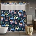 thumbnail image 5 of No Hook Shower Curtains with Snap-in Liner Set, Tropical Palm Trees Waterproof Hotel Style Bathroom Shower Curtain, Desert Camels Houses Aloe Vera Black Breathable Mesh Top Bath Curtains 66''x72'', 5 of 9