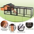 thumbnail image 4 of Aukfa 106" Large Chicken Coop Wood Chicken Run Cage w/ Nest Box for Outdoor, Backyard, Brown, 4 of 9