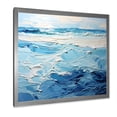 thumbnail image 2 of Designart "Modern Coastal Waves in Blue and White II" Coastal Framed Wall Art Decor - Coastal Blue Coastal Minimalism Living Room Framed Canvas Art, 2 of 6