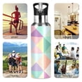 thumbnail image 7 of Yayeee 33oz Insulated Water Bottle Double Wall Stainless Steel with Flip Straw Lid, Abstract Geometric, 7 of 7