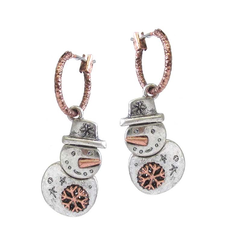 Snowman Rose Gold Earrings