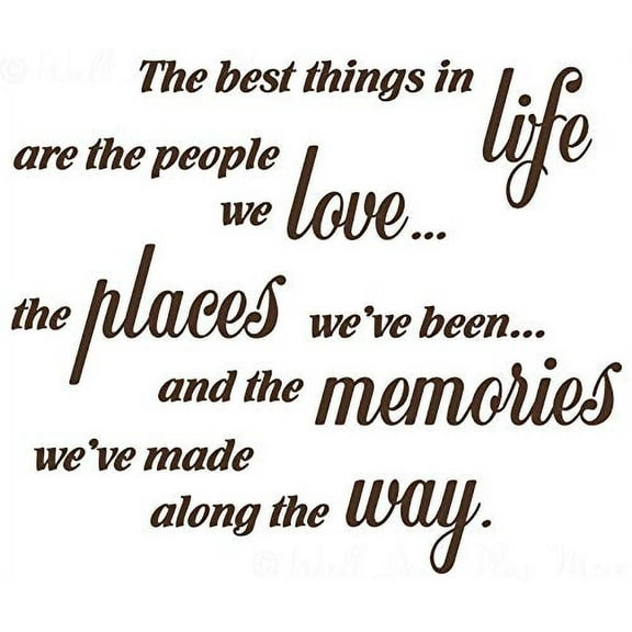 Life Love Memories Wall Decal Quote Vinyl Lettering Wall Sticker for Home Décor, 28x23-Inch, Choc Brown