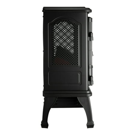 Mainstays New 2-Setting 3D Electric Stove Heater with Life-like Flame, Black