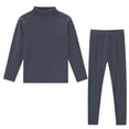 thumbnail image 3 of Feancey Big and Tall Men Thermal Underwear Sets Fleece Mock Neck Base Layer Top Long Johns Set Fall Winter Warm Pajama Two Piece Dark Gray 3XL, 3 of 7