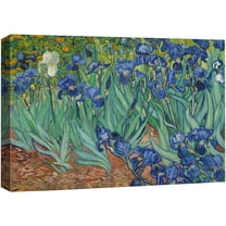 wall26 Canvas Print Wall Art Irises by Master Artist Vincent Van Gogh Nature Wilderness Illustrations Fine Art Relax/Calm Multicolor for Living Room, Bedroom, Office - 12"x18"